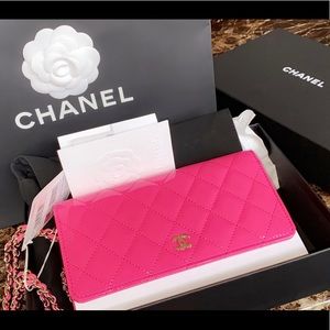 Neon Chanel Hot Pink Wallet On Chain WOC Bag Purse